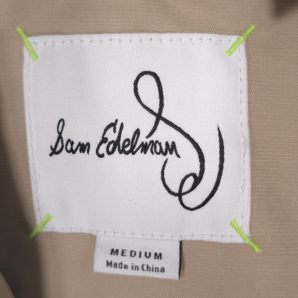 Sam Edelman‎ NEW Trench Coat Women's MEDIUM Double Breasted M11380 INO BIRCH - Picture 2 of 11